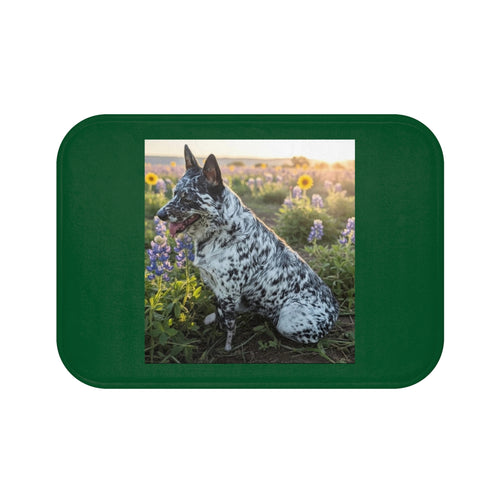 Australian Cattle Dog Photo Bath Mat — Blue Heeler in Wildflowers
